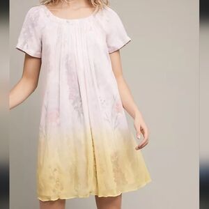 Anthropologie HD In Paris Floral Dipped Chroma Swing Dress Size 6